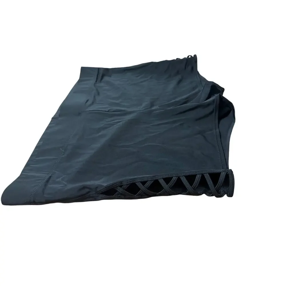 Torrid Women's Plus Size Active Black Swim Shorts Lattice Bottom Size 3 3X New